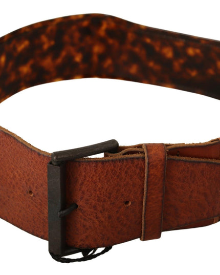 Ermanno Scervino Dark Brown Leather Buckle Waist Belt