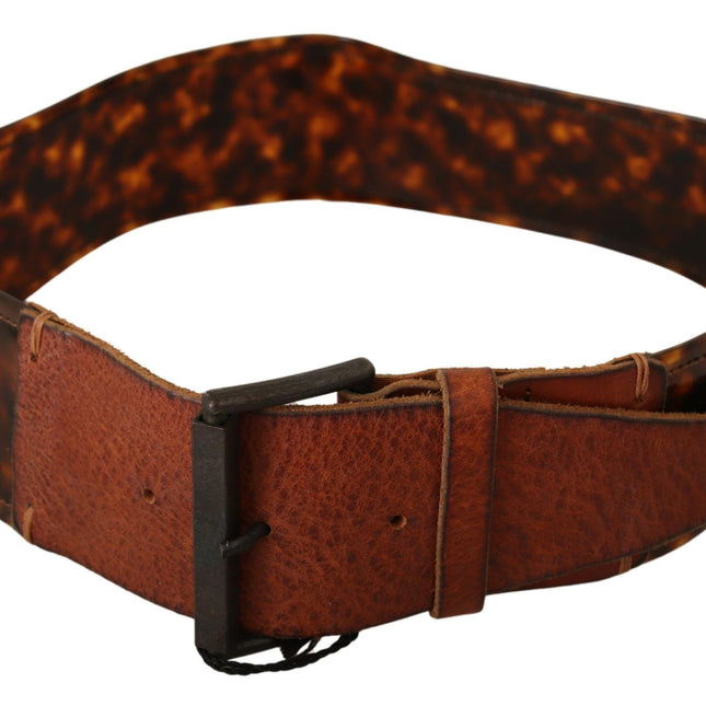 Ermanno Scervino Dark Brown Leather Buckle Waist Belt
