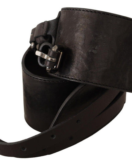 Costume National Dark Brown Leather Double Buckle Belt