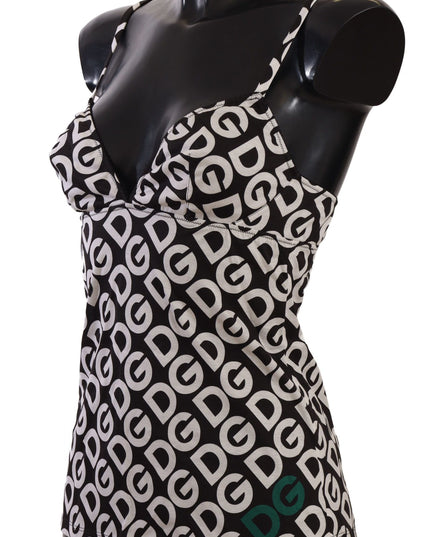 Dolce & Gabbana Black White Logo Print Camisole Top Underwear