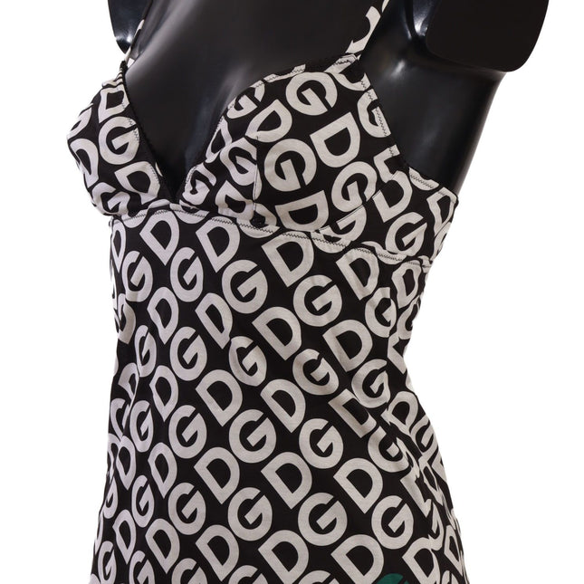 Dolce & Gabbana Black White Logo Print Camisole Top Underwear