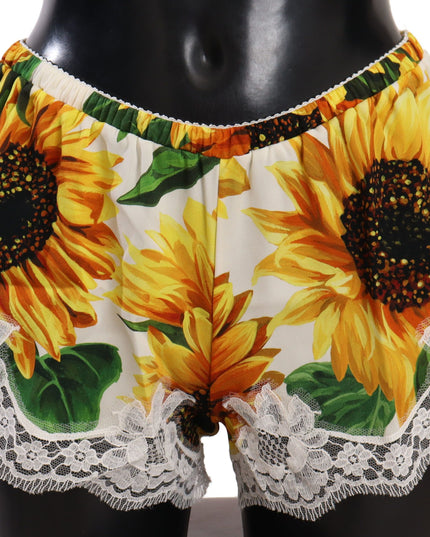Dolce & Gabbana White Sunflower Lace Lingerie Underwear