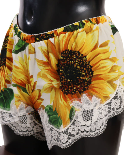 Dolce & Gabbana White Sunflower Lace Lingerie Underwear