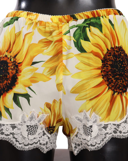 Dolce & Gabbana White Sunflower Lace Lingerie Underwear