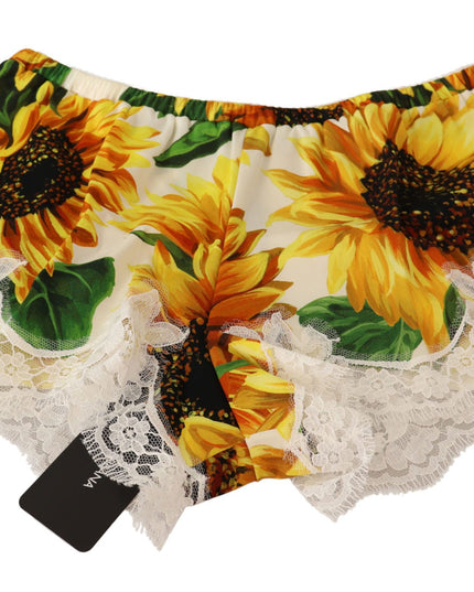 Dolce & Gabbana White Sunflower Lace Lingerie Underwear