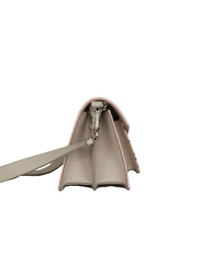 MCM Signature Soft Pink Diamond Logo Leather Mini Flap Lock Crossbody Handbag