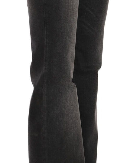 John Galliano Black Washed Mid Waist Flared Denim Casual Jeans
