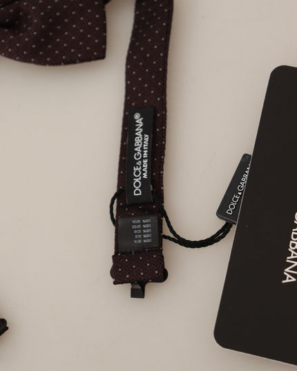 Dolce & Gabbana Brown Dotted Silk Adjustable Neck Papillon Bow Tie