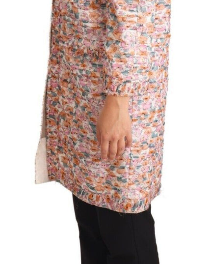Dolce & Gabbana Multicolor Floral Print Silk Trench Coat Jacket