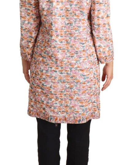 Dolce & Gabbana Multicolor Floral Print Silk Trench Coat Jacket