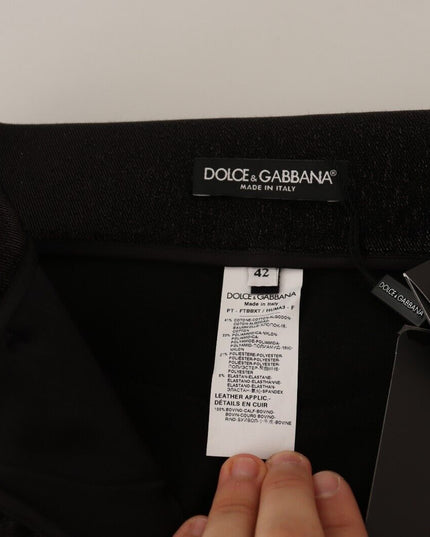 Dolce & Gabbana Black Silver Lurex Thread Cotton Stretch Pants