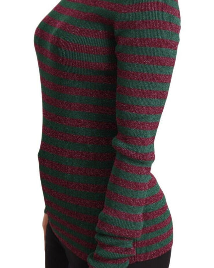 Dolce & Gabbana Multicolor Striped Crew Neck Pullover Sweater