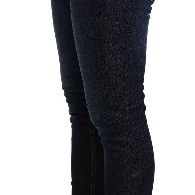 Versace Jeans Dark Blue Cotton Low Waist Skinny Denim Jeans