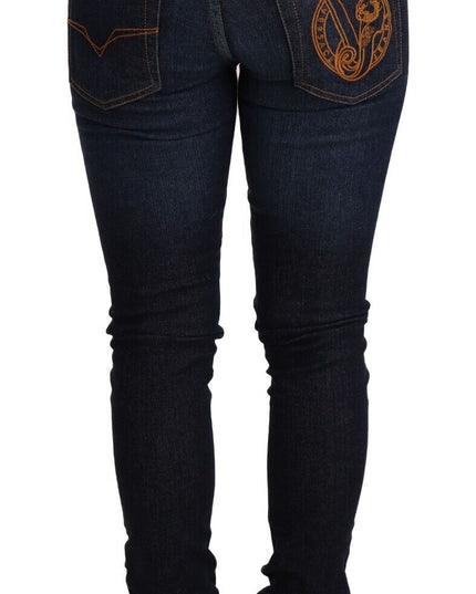 Versace Jeans Dark Blue Cotton Low Waist Skinny Denim Jeans