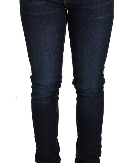 Versace Jeans Dark Blue Cotton Low Waist Skinny Denim Jeans