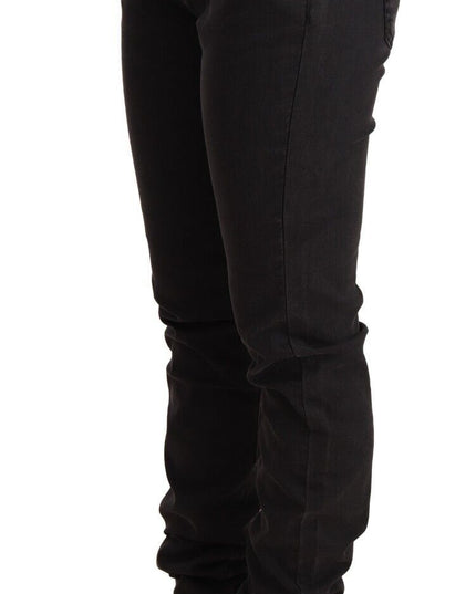 PINKO Black Cotton Stretch Skinny Mid Waist Women Denim Jeans