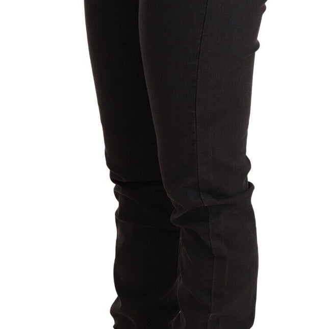 PINKO Black Cotton Stretch Skinny Mid Waist Women Denim Jeans