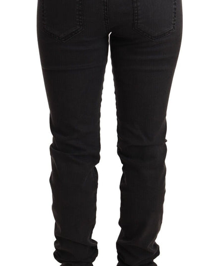 PINKO Black Cotton Stretch Skinny Mid Waist Women Denim Jeans