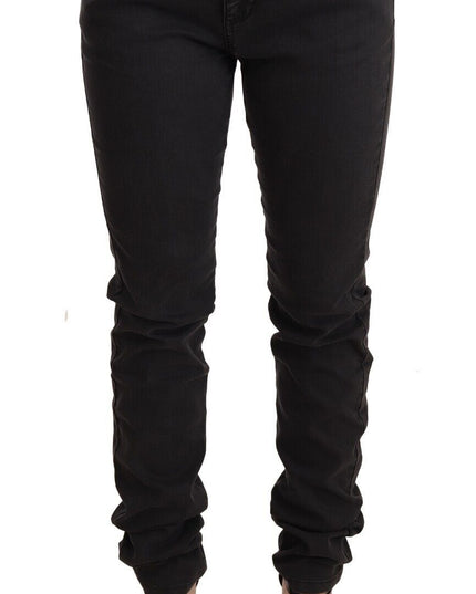 PINKO Black Cotton Stretch Skinny Mid Waist Women Denim Jeans