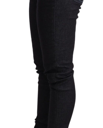 Acht Blue Cotton Low Waist Slim Fit Denim Women Trouser Jeans