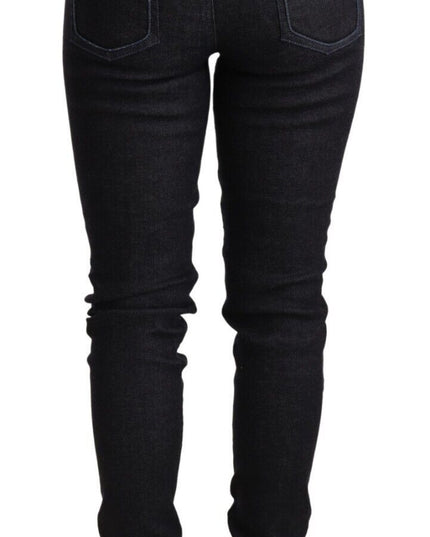 Acht Blue Cotton Low Waist Slim Fit Denim Women Trouser Jeans