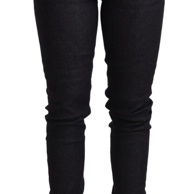 Acht Blue Cotton Low Waist Slim Fit Denim Women Trouser Jeans