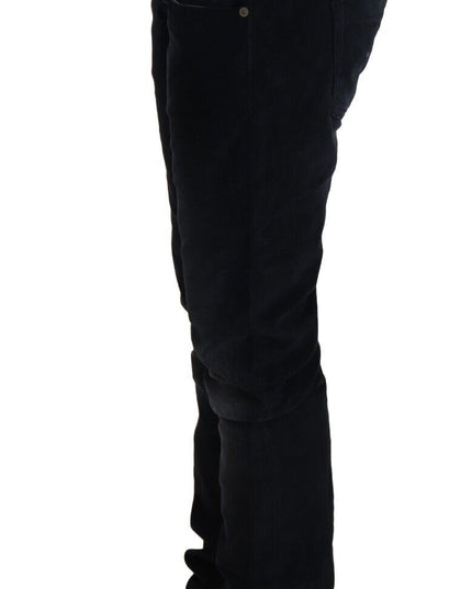 Acht Blue Washed Cotton Denim Low Waist Loose Fit Trousers Jeans