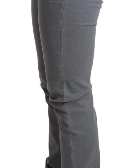 Ermanno Scervino Gray Low Waist Skinny Slim Trouser Cotton Jeans