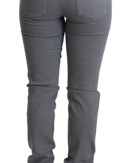 Ermanno Scervino Gray Low Waist Skinny Slim Trouser Cotton Jeans
