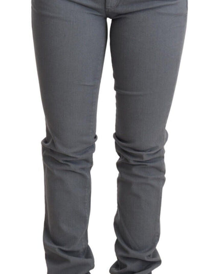 Ermanno Scervino Gray Low Waist Skinny Slim Trouser Cotton Jeans