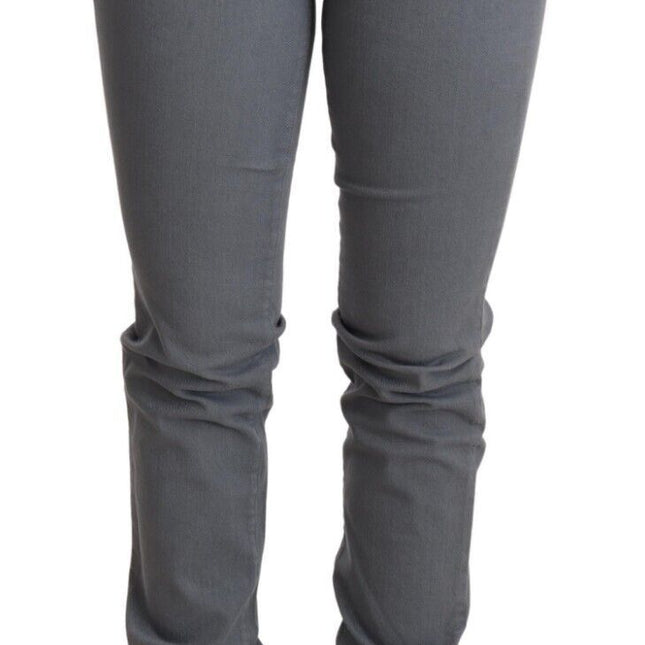 Ermanno Scervino Gray Low Waist Skinny Slim Trouser Cotton Jeans