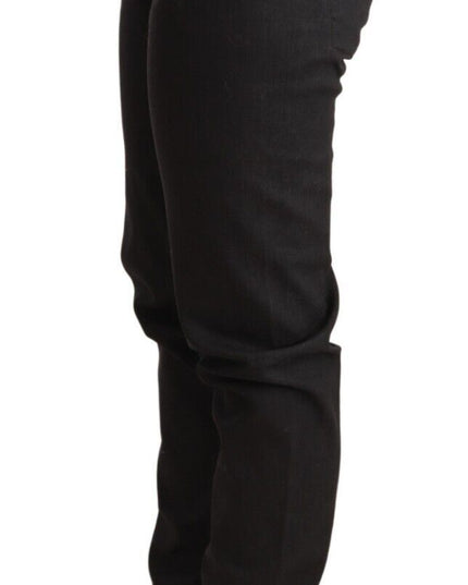 Ermanno Scervino Black Low Waist Skinny Slim Trouser Cotton Jeans