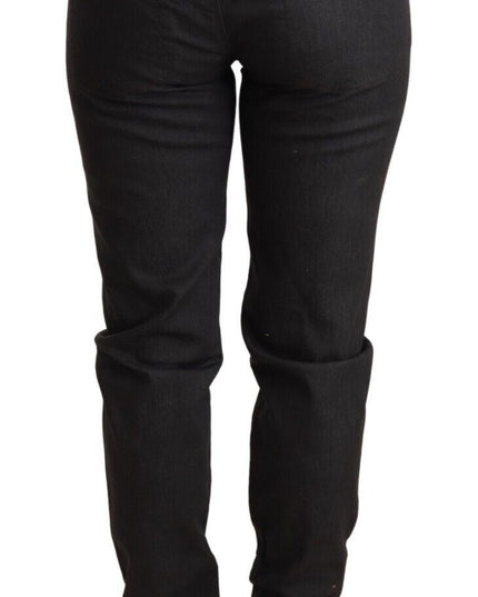 Ermanno Scervino Black Low Waist Skinny Slim Trouser Cotton Jeans