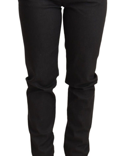 Ermanno Scervino Black Low Waist Skinny Slim Trouser Cotton Jeans