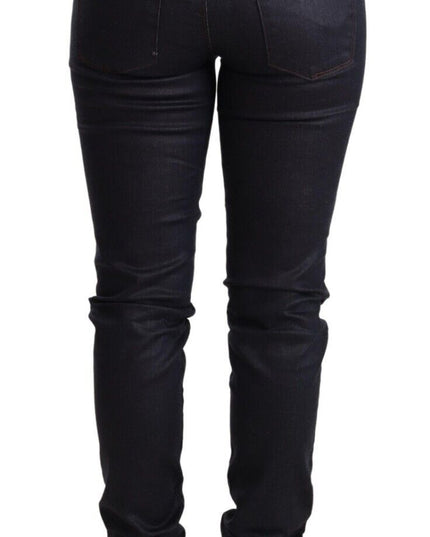 Ermanno Scervino Blue Low Waist Skinny Slim Trouser Cotton  Jeans
