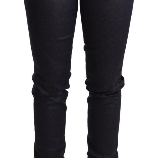 Ermanno Scervino Blue Low Waist Skinny Slim Trouser Cotton  Jeans