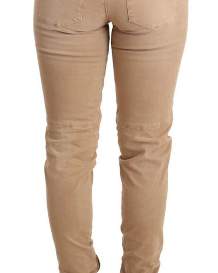 Ermanno Scervino Brown Low Waist Skinny Denim Trouser Cotton Jeans