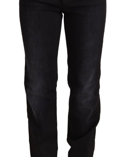 Ermanno Scervino Black Washed Straight Denim Trouser Cotton Jeans