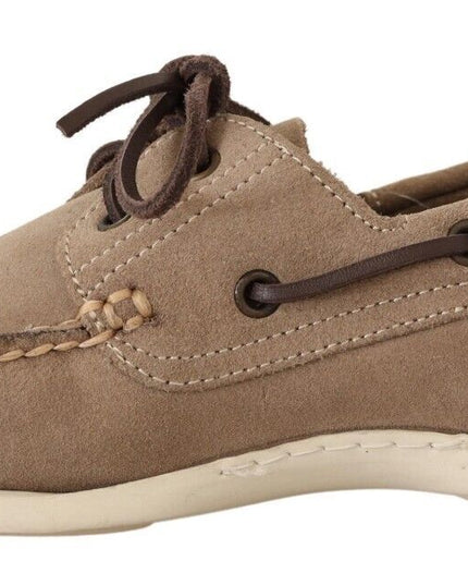 Pollini Beige Suede Low Top Mocassin Loafers Casual Men Shoes