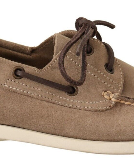 Pollini Beige Suede Low Top Mocassin Loafers Casual Men Shoes