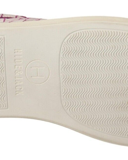 HIDE & JACK White Bordeaux Leather Casual Lace Up Sneakers Shoes