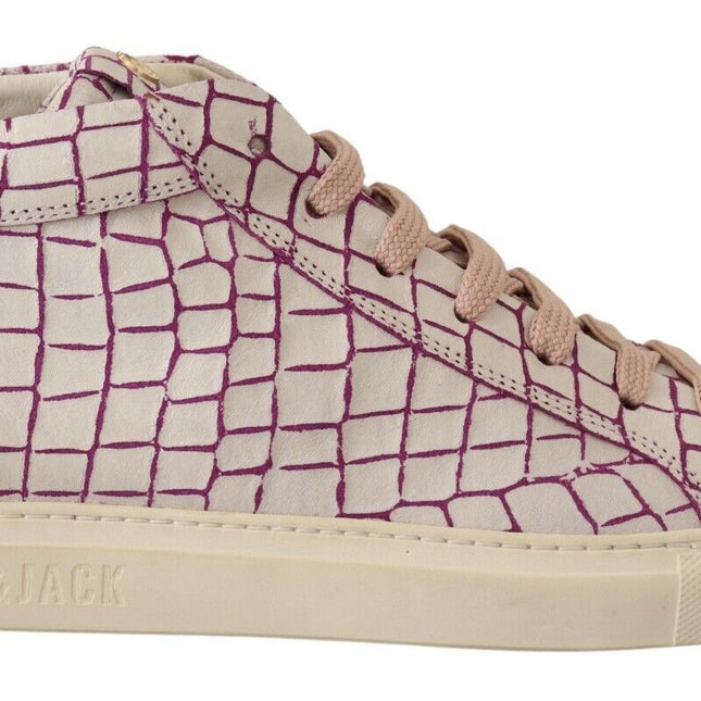 HIDE & JACK White Bordeaux Leather Casual Lace Up Sneakers Shoes