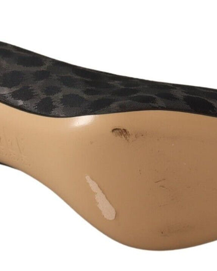 Sofia Black Leopard Leather Stiletto High Heels Pumps Shoes