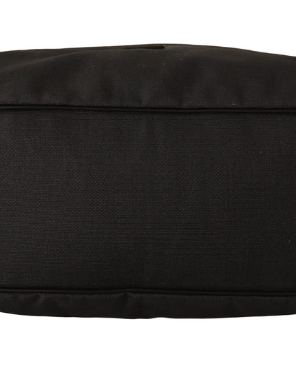 Dolce & Gabbana Black Denim Leather Shoulder Strap Messenger Bag