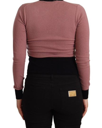 Dolce & Gabbana Pink Cashmere Crewneck Sartoria Pullover Sweater
