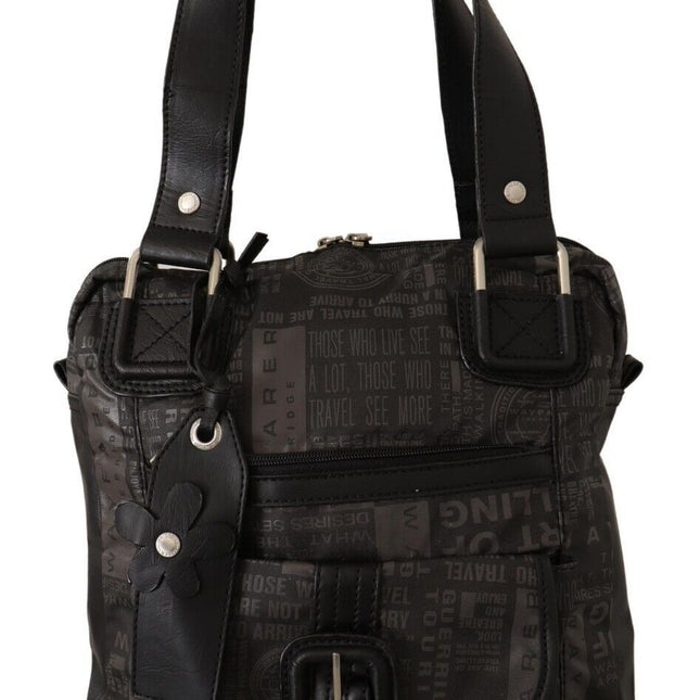 WAYFARER Black Printed Logo Shoulder Handbag Purse Bag