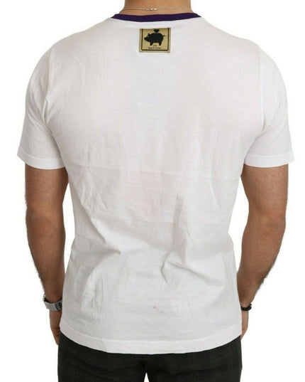 Dolce & Gabbana White Cotton Top Super Power Pig T-shirt