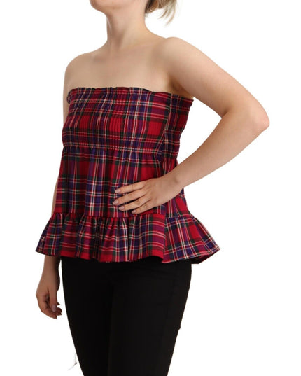 CAMPO DI FRAGOLE Multicolor Chekered Sleevelesss Tank Top