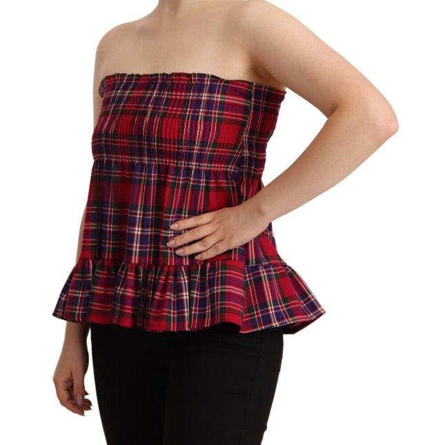 CAMPO DI FRAGOLE Multicolor Chekered Sleevelesss Tank Top