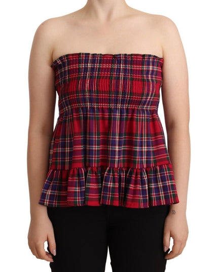 CAMPO DI FRAGOLE Multicolor Chekered Sleevelesss Tank Top